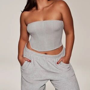 NWT-Skims Fleece Lounge Corset - Heather Grey